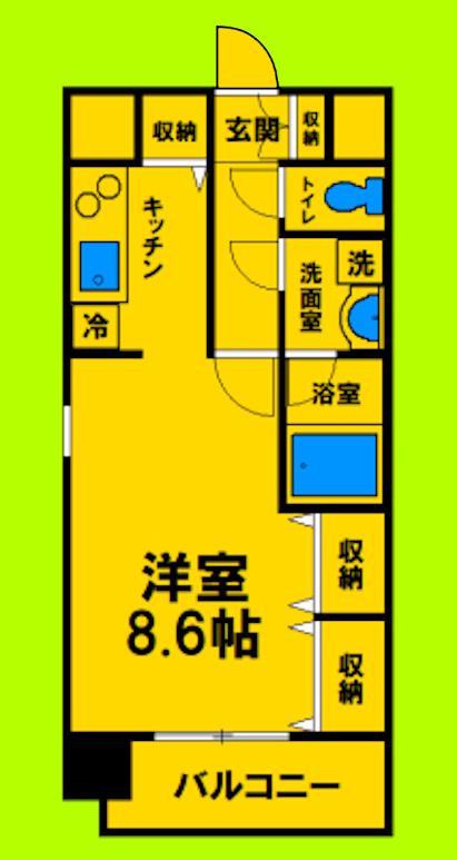 スプランディッドII(1K/6階)の間取り写真