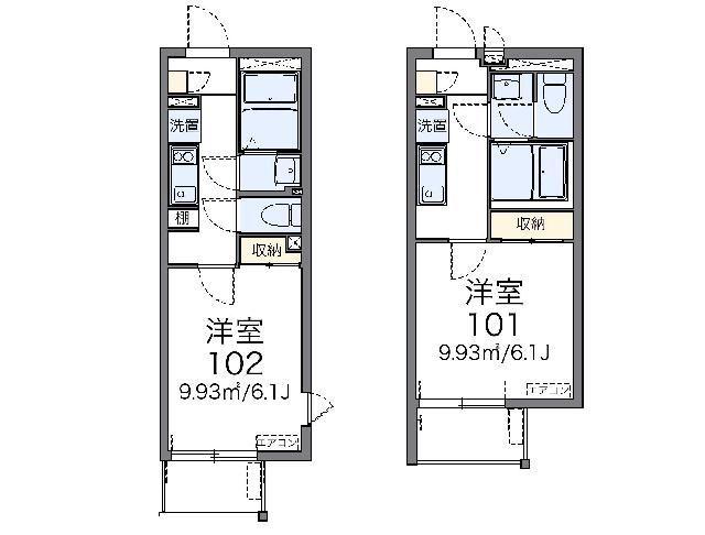 レオネクストNAGOMI(1K/1階)の間取り写真