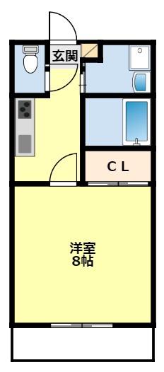 TIERRAIII(1K/2階)の間取り写真