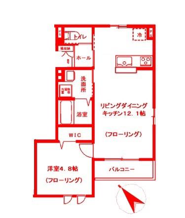 ＪＲ南武線 平間駅 徒歩11分 3階建 築2年(1LDK/2階)の間取り写真
