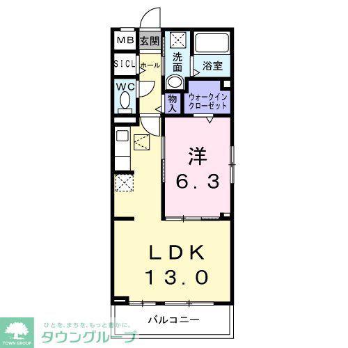 ブルーム(1LDK/1階)の間取り写真