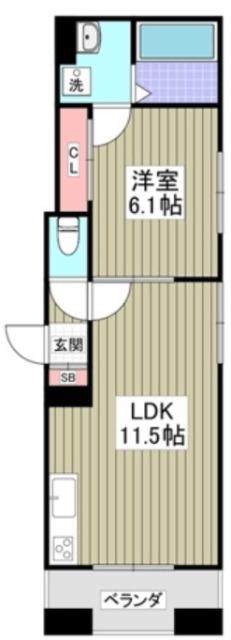 ブリーズコート扇橋(1LDK/2階)の間取り写真