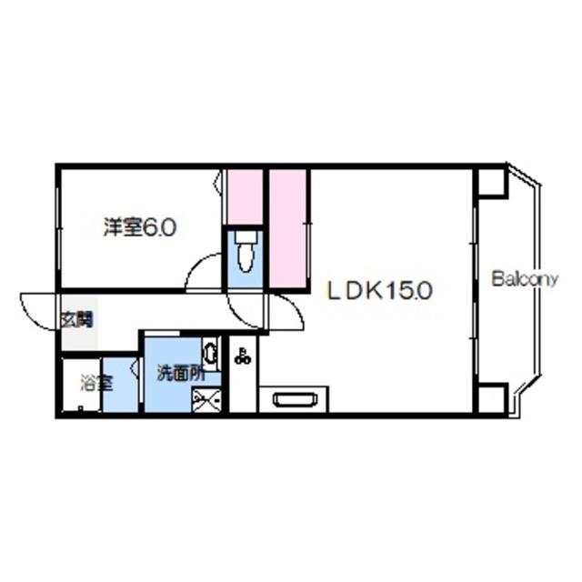 エスペランサ(1LDK/6階)の間取り写真
