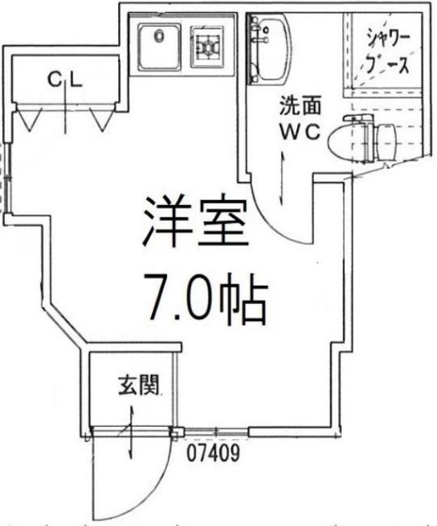 シェスム正雀(ワンルーム/1階)の間取り写真