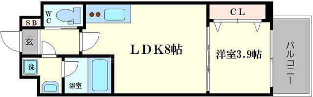 LC本町東III(1LDK/5階)の間取り写真