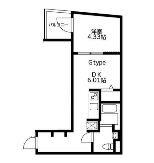 U RESIDENCE武蔵小山(1DK/1階)の間取り写真