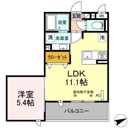 CASTILLO(1LDK/3階)の間取り写真