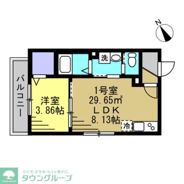 AJOUR新松戸02(1LDK/1階)の間取り写真