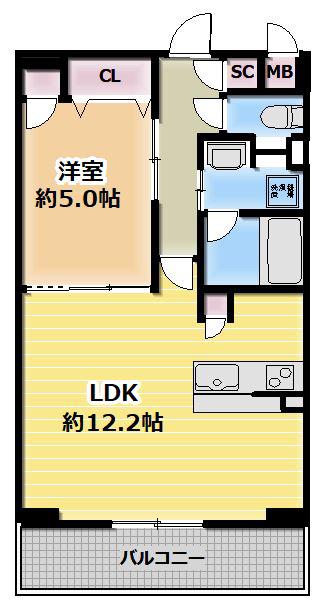 ESTAGEO関目高殿(1LDK/3階)の間取り写真