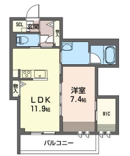 FRONTMARE 櫂(1LDK/4階)の間取り写真