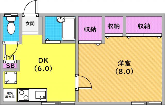 アコルデパルク中山手(1DK/2階)の間取り写真