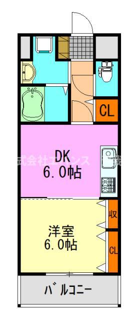 ロイヤルクレストOG(1DK/5階)の間取り写真