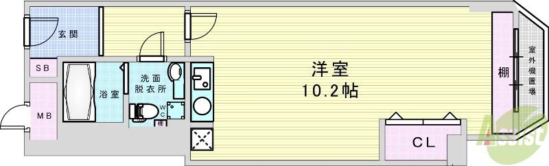 チサンマンション第8新大阪(ワンルーム/10階)の間取り写真