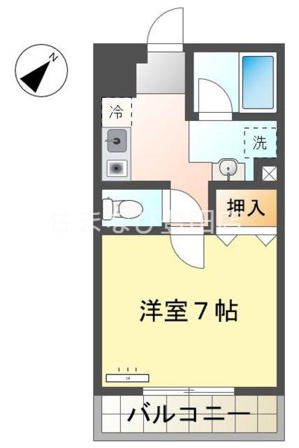 オアシス上豊田(1K/2階)の間取り写真