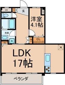 マルシェ(1LDK/2階)の間取り写真
