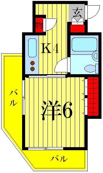松岡コーポⅡ(1K/3階)の間取り写真