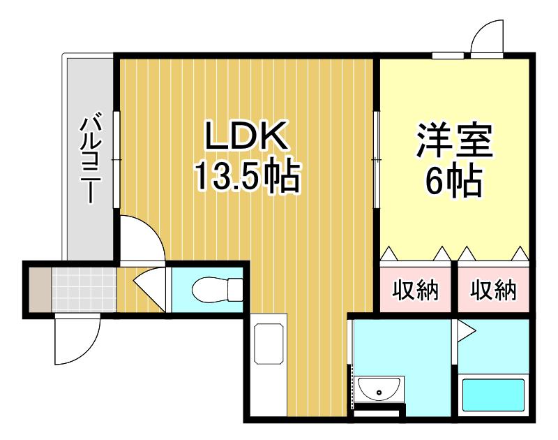 トマトハウスD(1LDK/1階)の間取り写真