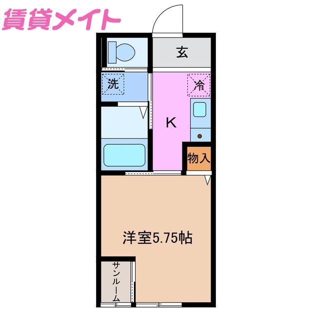 FOREST COURT サウス(1K/1階)の間取り写真