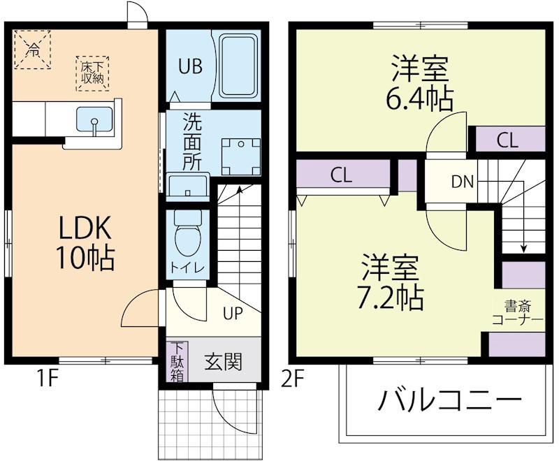万年楼 (2LDK/1階)の間取り写真