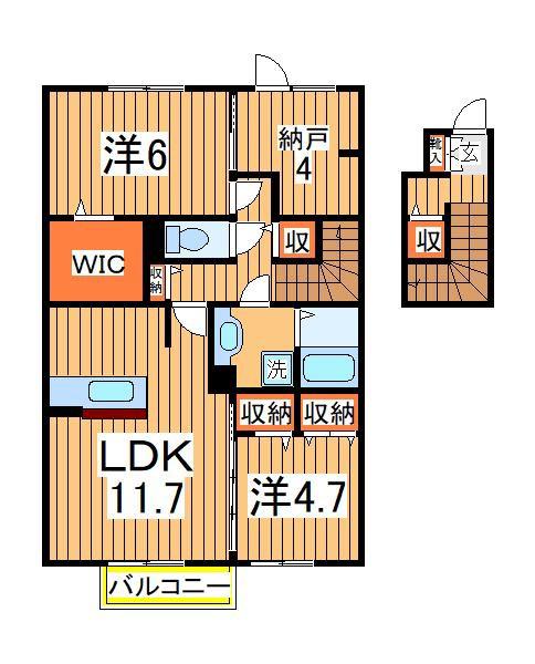 シエルツリー Ⅲ(2SLDK/2階)の間取り写真