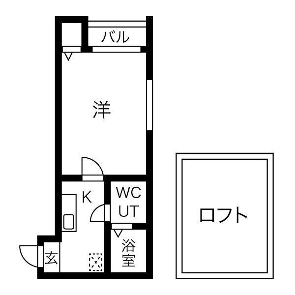 コーポ愛花夢(1K/1階)の間取り写真