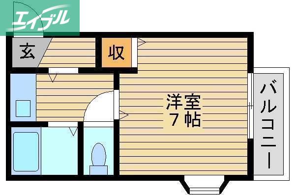 コスモクィーン鹿田(1K/4階)の間取り写真