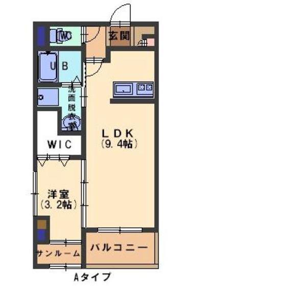 ブライトン II(1LDK/3階)の間取り写真