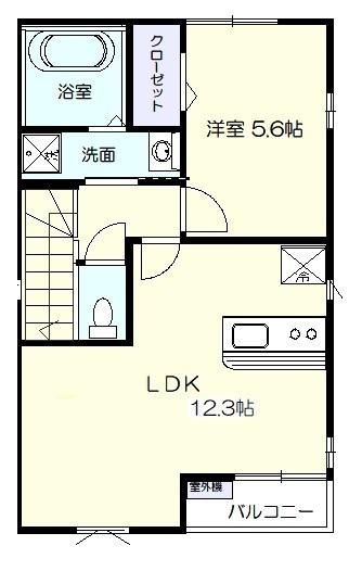 アメージングDS(1LDK/2階)の間取り写真