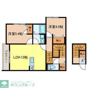 カラコレス(2LDK/1階)の間取り写真