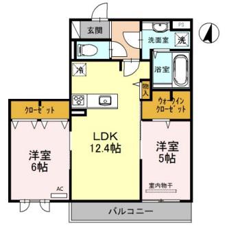 AVENIR(2LDK/3階)の間取り写真