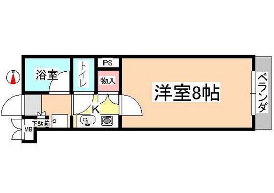 イマージュ・シャトー(1K/9階)の間取り写真