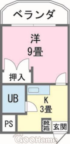 ピアコスモ(1K/2階)の間取り写真