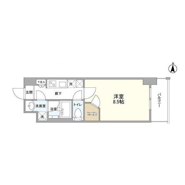 ゼスタレジデンス桜山(1K/6階)の間取り写真