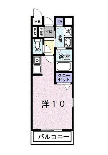 トゥールモンド(ワンルーム/2階)の間取り写真