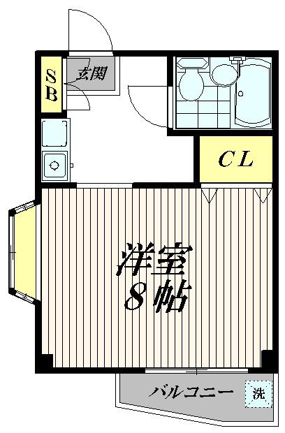 ハイツニッシンIII(1K/4階)の間取り写真