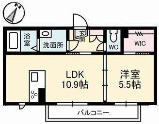 ラフィナート(1LDK/2階)の間取り写真