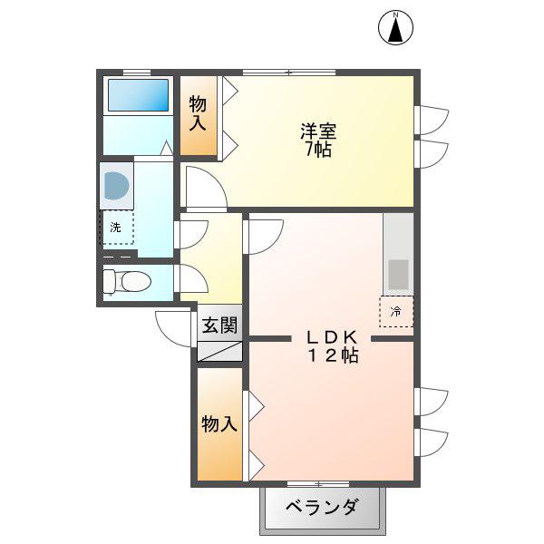 ラヴィーヌ(1LDK/2階)の間取り写真