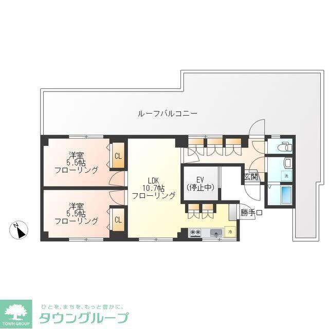 はやしビル(2LDK/4階)の間取り写真