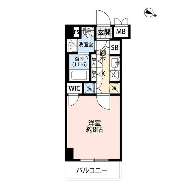 プレール・ドゥーク板橋本町(1K/7階)の間取り写真