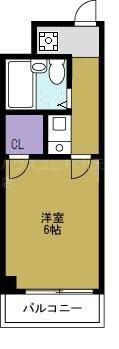 ピア弁天(ワンルーム/5階)の間取り写真