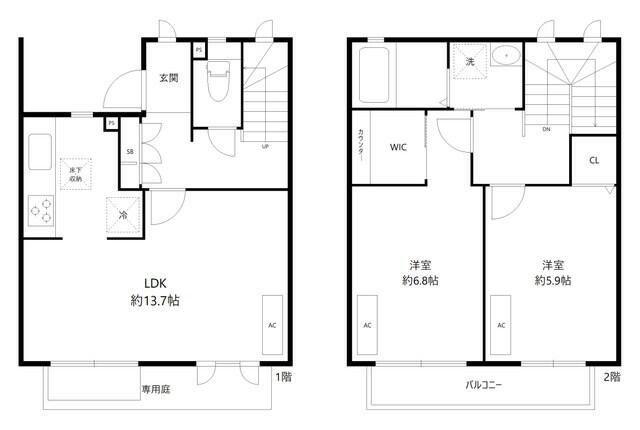 クローカス代田(2LDK/1階)の間取り写真