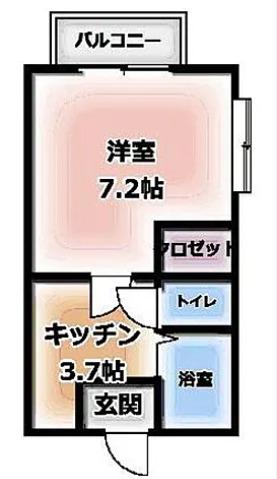 メゾン藤(1K/3階)の間取り写真