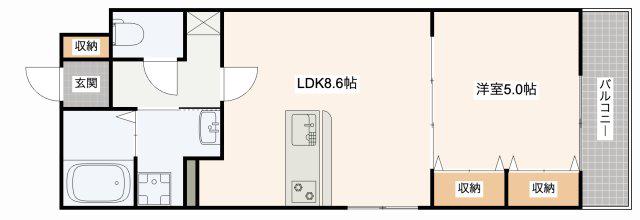 MISTRAL龍野町(1LDK/3階)の間取り写真