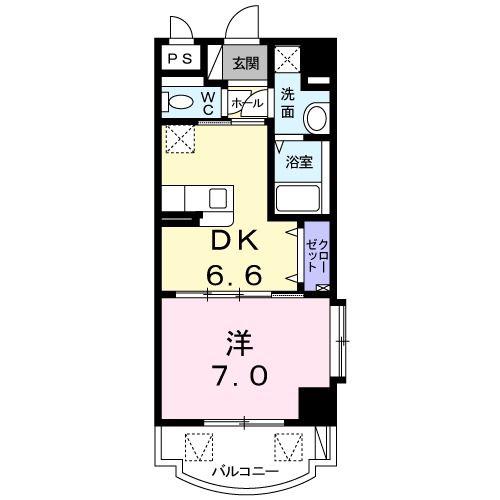 盛キャラバン(1DK/5階)の間取り写真
