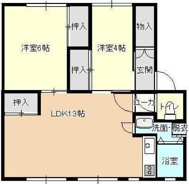 サルヴァトーレ柳丸(2LDK/4階)の間取り写真