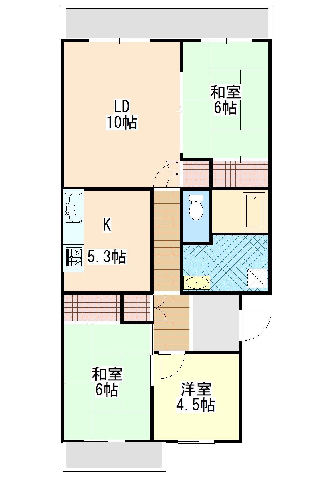 グランドメゾン下妻(3LDK/3階)の間取り写真