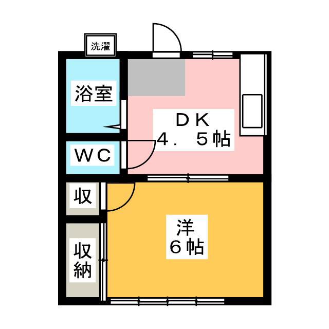 滝本ハイツ(1DK/1階)の間取り写真