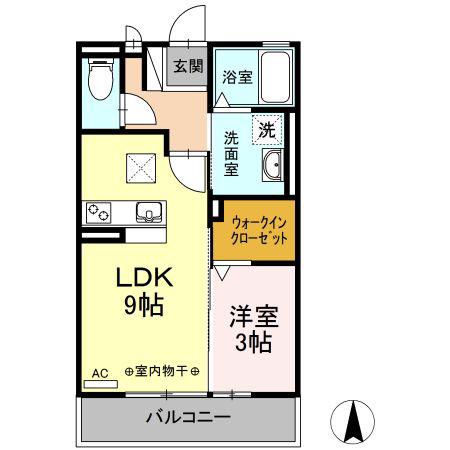グッドラック(1LDK/1階)の間取り写真