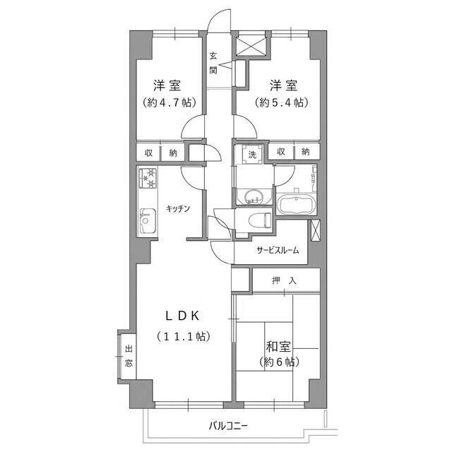 ワコーレ三軒茶屋(3LDK/6階)の間取り写真