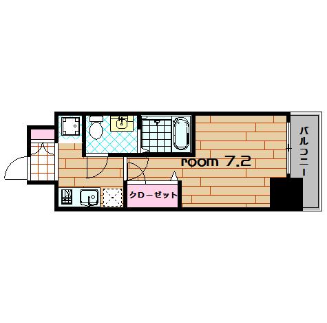 エスリード梅田北(1K/4階)の間取り写真
